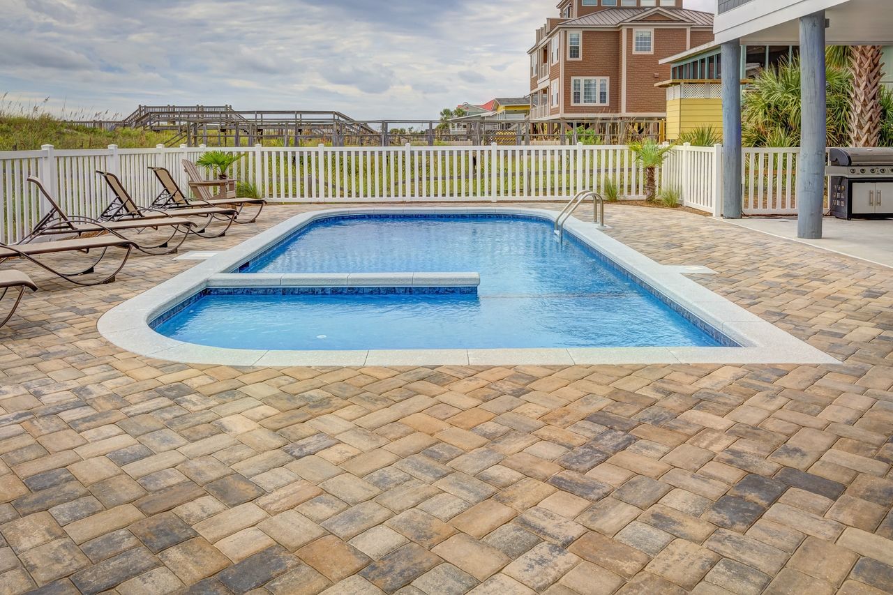 Sparkling backyard pool